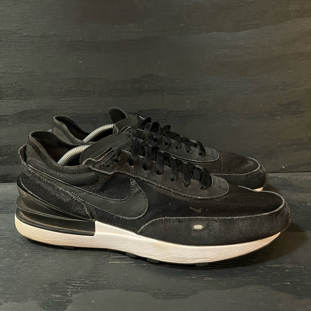 Nike Waffle One Mens Size 12 Black White Athletic Running Walking Shoes Sneakers